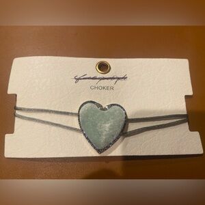 New! Free People Heart Pendant Choker Necklace